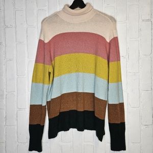 Halogen X Atlantic Striped Turtleneck Sweater
